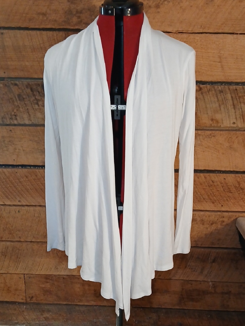 Super Lightweight Open Front Jersey Cardigan - White Sz L